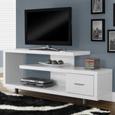 White Modern TV Stand Fits up to 60 Inch Flat Screen